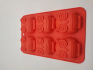6 Cavity Owl Shape Silicone Brownie Mold Bakeware Red OEM Rolican
